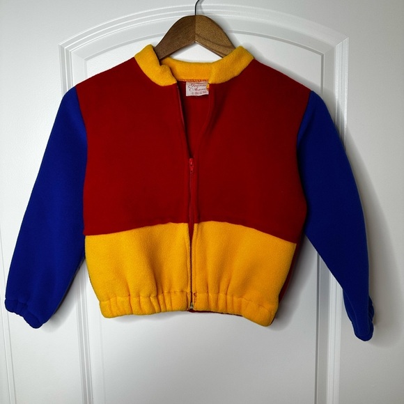 grannie annie Other - Colorful Handcrafted Fleece Zip-Up Jacket Retro 90's Vintage Fat Albert Cottage